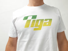 Charger l'image dans la galerie, t shirt vintage tiga logo vert jaune sur fond blanc homme