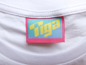 étiquette t shirt tiga vintage style année 80